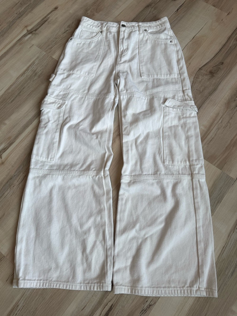 Women’s White Cargo Pants - Wide Leg